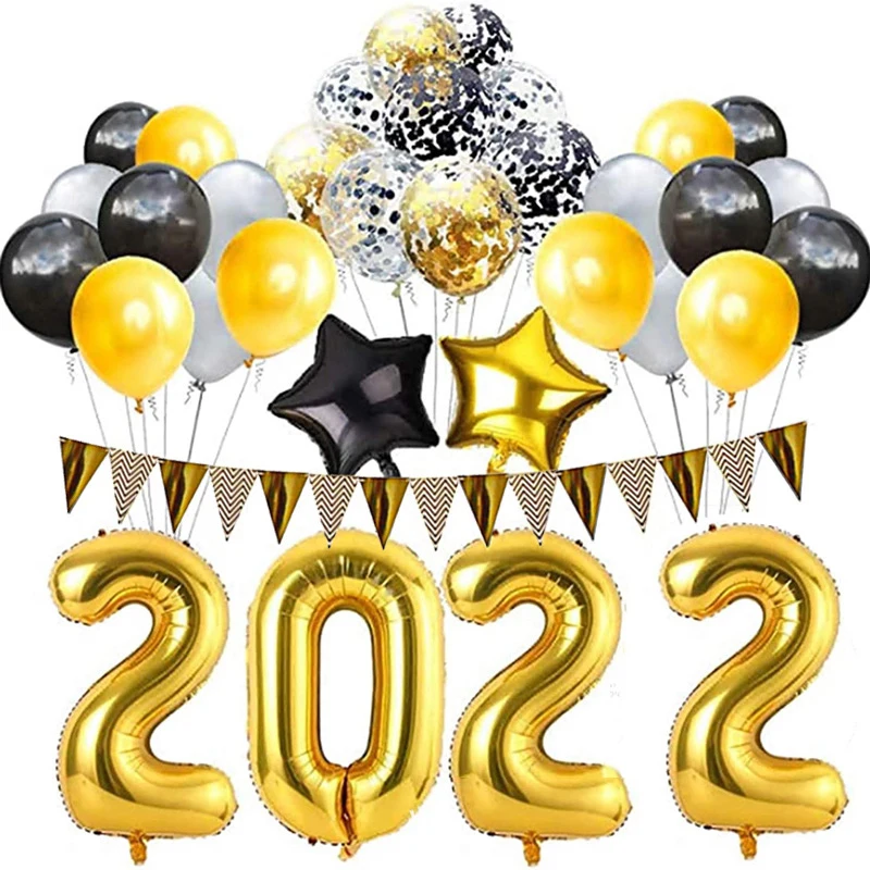 2022 New Year Party Decoration Rose Gold Blue Black Latex Balloon Set With Banner 2022 Foil Balloons For Party Needs Supplies
2022 New Year Party Decoration Rose Gold Blue Black Latex Balloon Set With Banner 2022 Foil Balloons For Party Needs Supplies