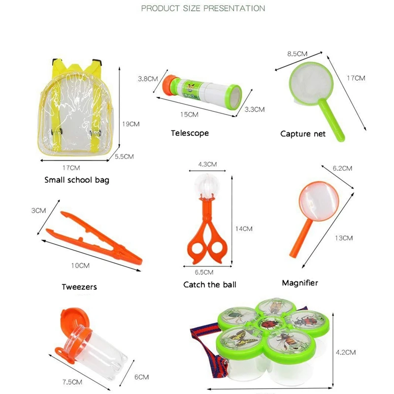 Insects Toys Set with Telescope Insect Net Outdoor Insect Observation Box Capture Kit Outdoor Explorer Kit
Insects Toys Set with Telescope Insect Net Outdoor Insect Observation Box Capture Kit Outdoor Explorer Kit