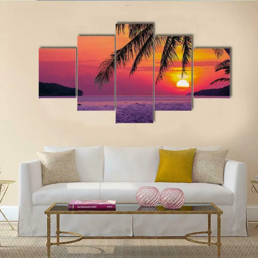 Coconut Tree in Sunset Beach 5 Panel Canvas Picture Print Wall Art Canvas Painting Wall Decor for Living Room Poster No Framed 
Coconut Tree in Sunset Beach 5 Panel Canvas Picture Print Wall Art Canvas Painting Wall Decor for Living Room Poster No Framed