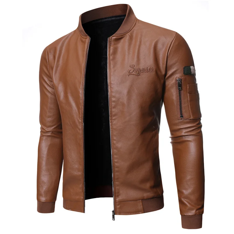 Spring and autumn new stand collar PU leather jacket men's slim fit handsome baseball suit fashion youth motorcycle leather
Spring and autumn new stand collar PU leather jacket men's slim fit handsome baseball suit fashion youth motorcycle leather