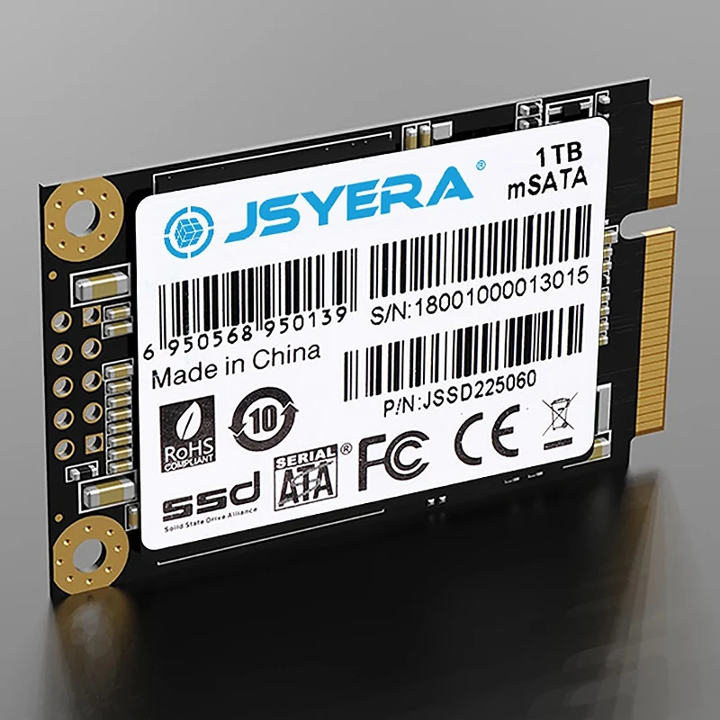 JSYERA Mini MSATA SSD 1TB Built-in Solid State Drive, Suitable for Desktop / Notebook / All-In-One / Ad Player