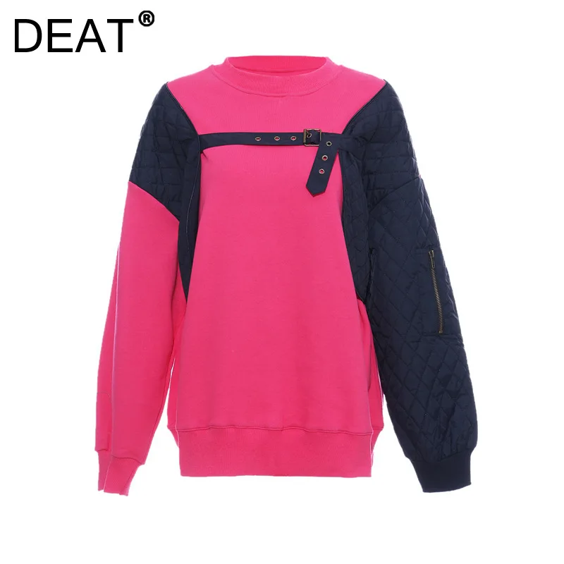 DEAT 2021 New Women Fashion Loose Round Neck Long Sleeve Patchwork Zipper Adjustable Thicken Pullover Autumn And Winter SJ929
DEAT 2021 New Women Fashion Loose Round Neck Long Sleeve Patchwork Zipper Adjustable Thicken Pullover Autumn And Winter SJ929