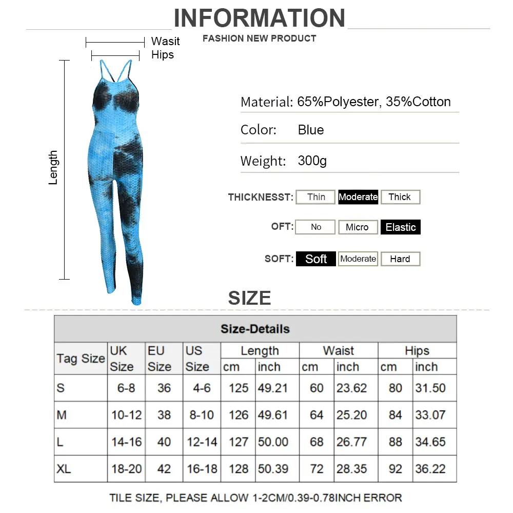 Women's Tie-dye Sling Leaky Waist Printed One-piece Yoga Jumpsuit Sleeveless Gym Suit Wear Fitness Backless Summer Outfits D30
Women's Tie-dye Sling Leaky Waist Printed One-piece Yoga Jumpsuit Sleeveless Gym Suit Wear Fitness Backless Summer Outfits D30