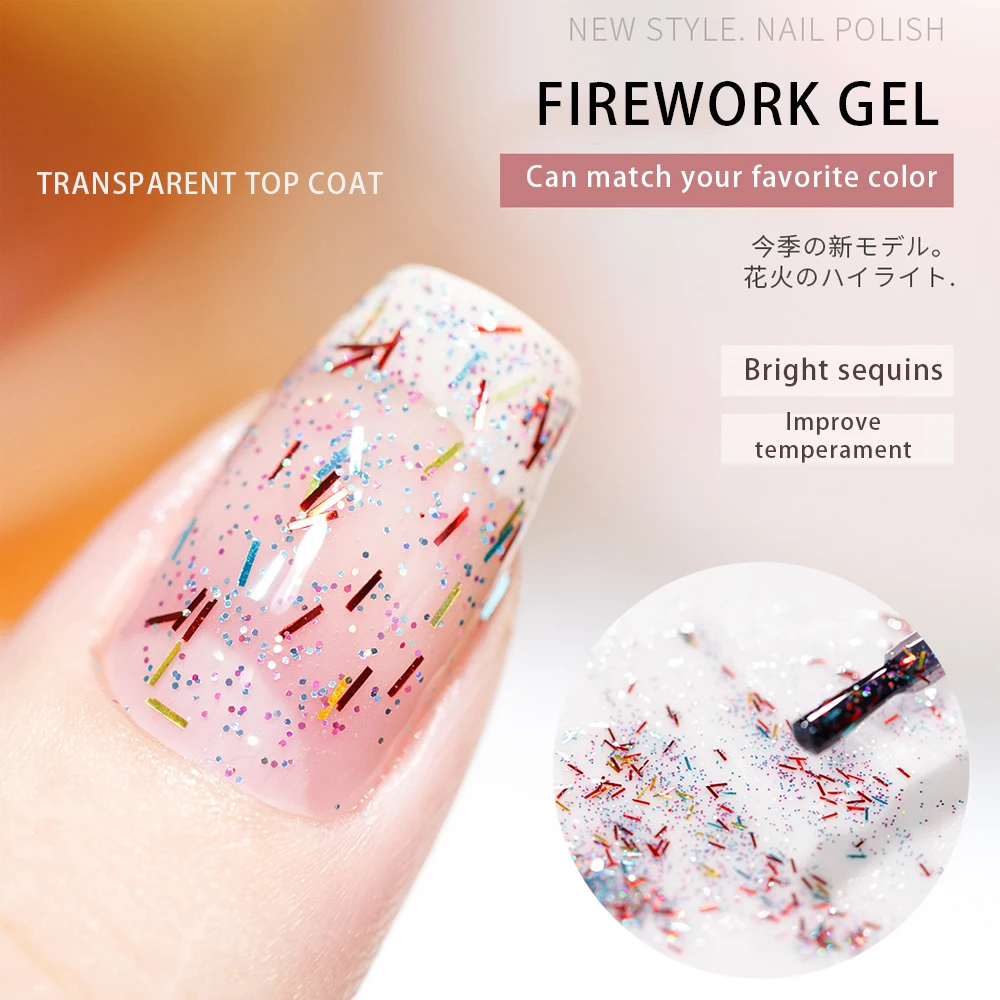 VDN 15ml Firework Gel Nail Polish Bright Match Various Colors For Nail Art Design Poly UV Transparent Top Coat For Manicure
VDN 15ml Firework Gel Nail Polish Bright Match Various Colors For Nail Art Design Poly UV Transparent Top Coat For Manicure