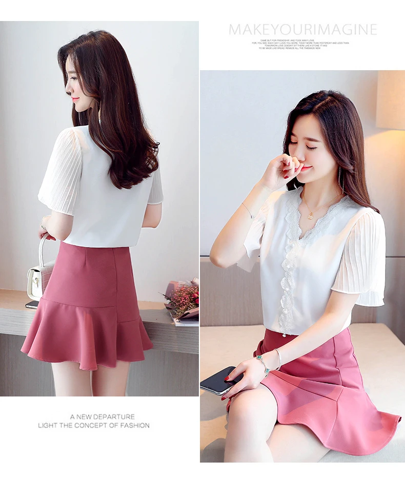 Houthion Chiffon Women's Blouses Fashion Blouse Short Sleeve Top Solid Silk Shirt Casual New Clothing Office Lady Button
Houthion Chiffon Women's Blouses Fashion Blouse Short Sleeve Top Solid Silk Shirt Casual New Clothing Office Lady Button