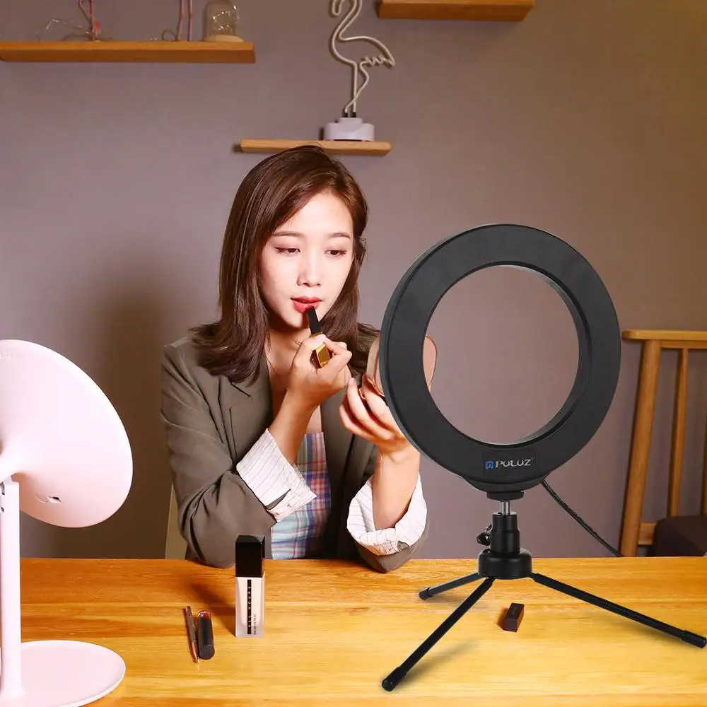 PULUZ 6.2 inch USB RGBW Dimmable LED Ring Light Vlogging Photography Video Lights & Cold Shoe Tripod Ball Head & Remote Control
PULUZ 6.2 inch USB RGBW Dimmable LED Ring Light Vlogging Photography Video Lights & Cold Shoe Tripod Ball Head & Remote Control