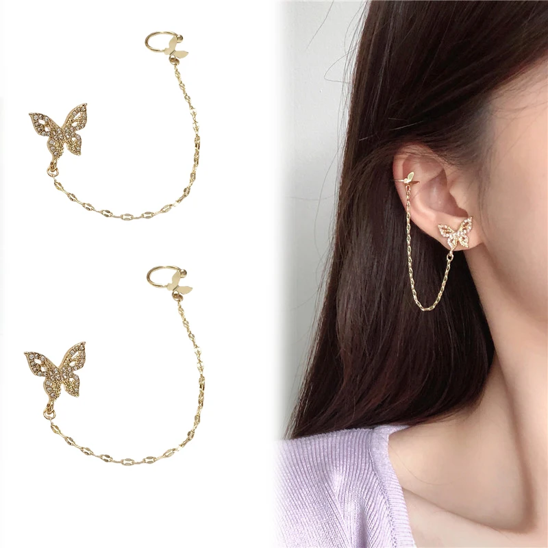 Elegant Butterfly Stud Earrings Temperament Trendy Style Butterfly Tassel Ear Bone Earrings For Women Girls Fashion Jewelry
Elegant Butterfly Stud Earrings Temperament Trendy Style Butterfly Tassel Ear Bone Earrings For Women Girls Fashion Jewelry