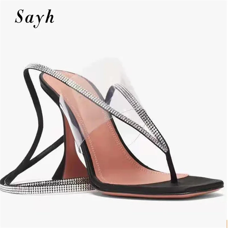 Women Shiny Rinestones Crystal PVC Sandals Pumps Clip Toe Lace Up Strappy Stilettos High-Heel Sandals Party Shoes
Women Shiny Rinestones Crystal PVC Sandals Pumps Clip Toe Lace Up Strappy Stilettos High-Heel Sandals Party Shoes