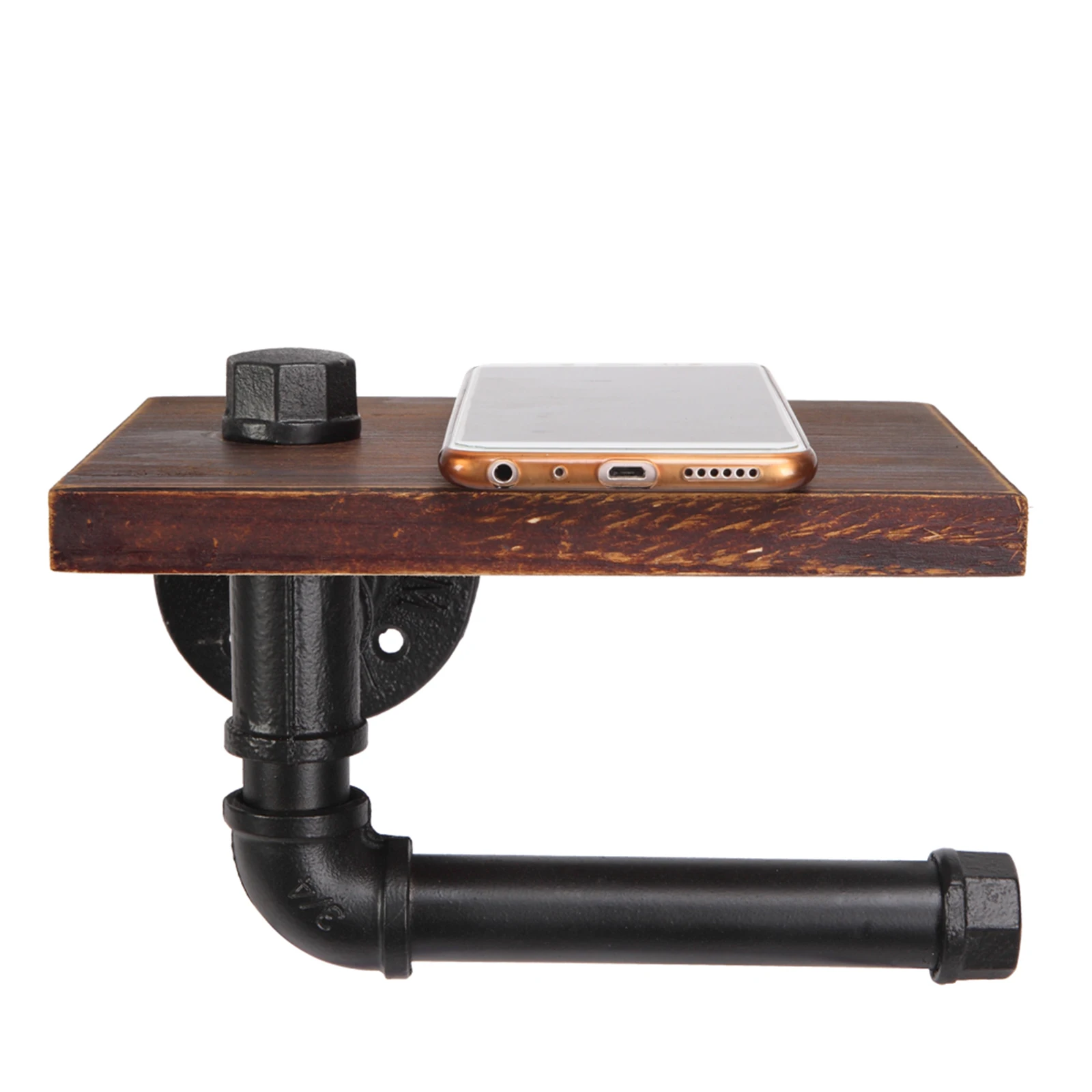 Modern style Cast Iron Wood Combined Bathroom Toilet Paper Holder Bathroom Wall Mount Phone Holder Shelf Towel Roll shelf Black
Modern style Cast Iron Wood Combined Bathroom Toilet Paper Holder Bathroom Wall Mount Phone Holder Shelf Towel Roll shelf Black