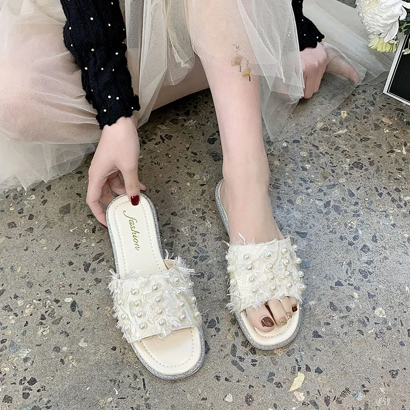 Home Slippers Women's Slides Fashion Flat Shoes Female String Bead Pantofle Massage Luxury 2021 Cotton Fabric Basic PU String Be
Home Slippers Women's Slides Fashion Flat Shoes Female String Bead Pantofle Massage Luxury 2021 Cotton Fabric Basic PU String Be