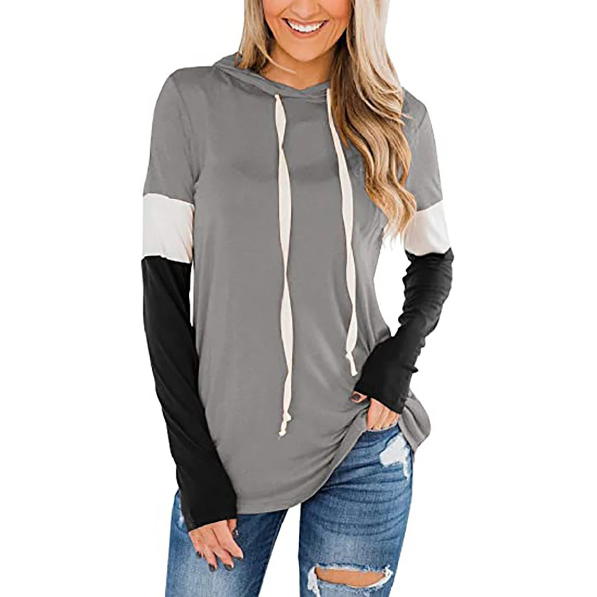 Women Sweatshirt Color Block Splicing Hoodie tops Long Sleeve pocket Drawstring Pullover lady outdoor Casual Style Sweatshirt
Women Sweatshirt Color Block Splicing Hoodie tops Long Sleeve pocket Drawstring Pullover lady outdoor Casual Style Sweatshirt