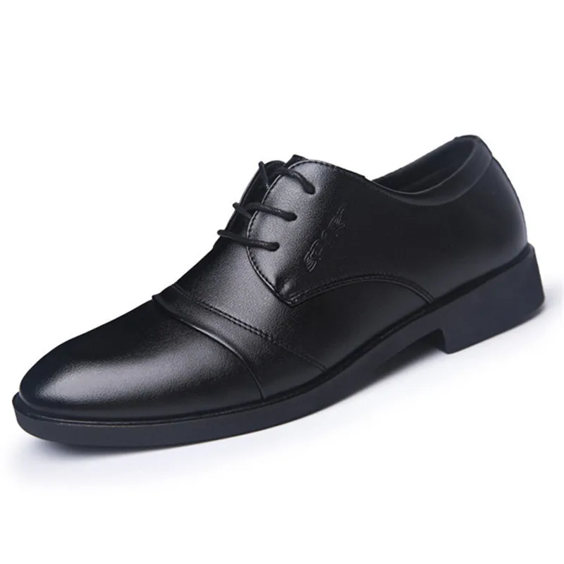 

Whoholl Business Oxford Leather Shoes Men Breathable Rubber Formal Dress Shoes Male Office Wedding Flats Footwear Mocassin Homme