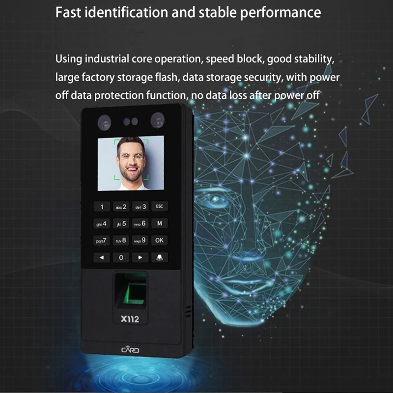 Biometric Facial Access Control System RFID Fingerprint Face Attendance Machine Support Face Password TCP/IP Network
Biometric Facial Access Control System RFID Fingerprint Face Attendance Machine Support Face Password TCP/IP Network