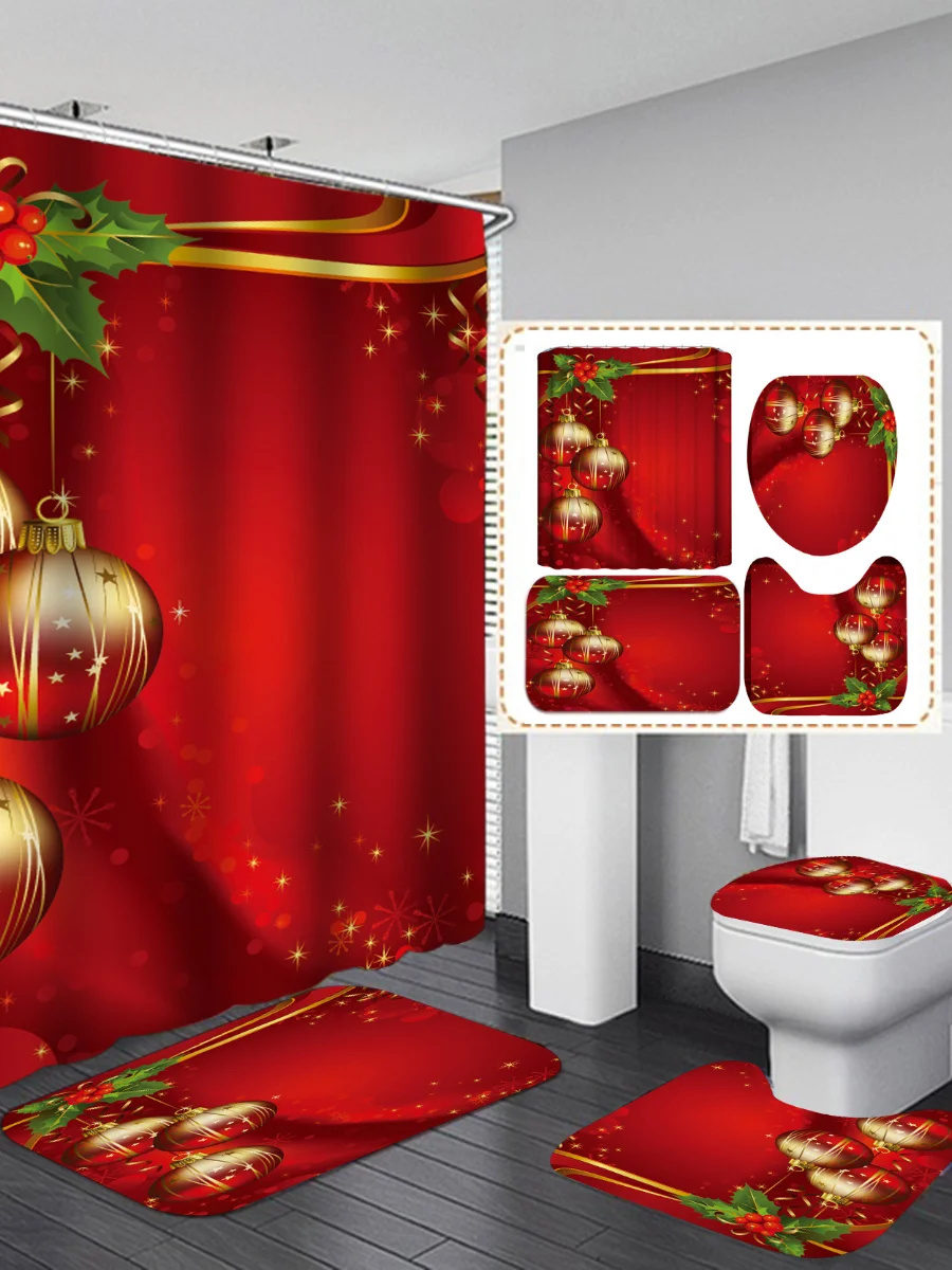 Christmas Printed Shower Curtain Waterproof Polyester Bathroom Shower Curtain Waterproof Funny Accessories Cortina Opaca Curtain
Christmas Printed Shower Curtain Waterproof Polyester Bathroom Shower Curtain Waterproof Funny Accessories Cortina Opaca Curtain