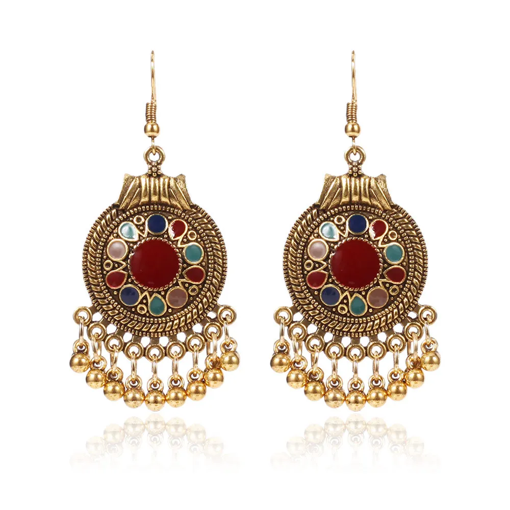 Wind Restoring Ancient Ways Earrings Disc Metal Ball Tassel Earrings Fashion Joker Temperament Female HY
Wind Restoring Ancient Ways Earrings Disc Metal Ball Tassel Earrings Fashion Joker Temperament Female HY