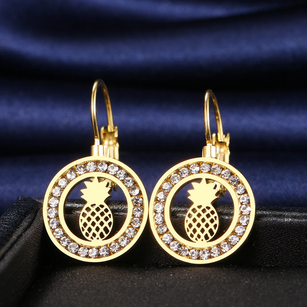 Stainless Steel Earrings 2021 Trend Fruit Pineapple 3A zircon Crystal Fashion Charm Earrings For Women Jewelry Party Best Gifts
Stainless Steel Earrings 2021 Trend Fruit Pineapple 3A zircon Crystal Fashion Charm Earrings For Women Jewelry Party Best Gifts