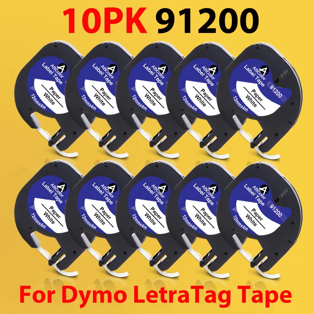 A ABColor 10PK 91200 Tapes Compatible for Dymo Letratag 91220 91330 Paper LT 91200 Black on White Label Tape For Dymo LT-100H
A ABColor 10PK 91200 Tapes Compatible for Dymo Letratag 91220 91330 Paper LT 91200 Black on White Label Tape For Dymo LT-100H