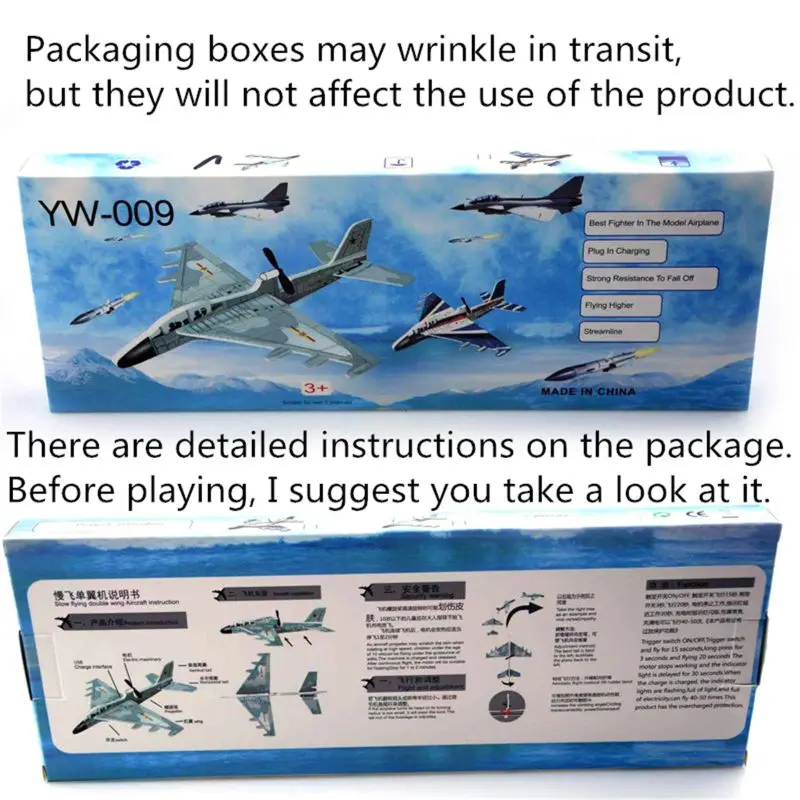 DIY Biplane Glider Foam Powered Flying Plane Rechargeable Electric Aircraft
DIY Biplane Glider Foam Powered Flying Plane Rechargeable Electric Aircraft