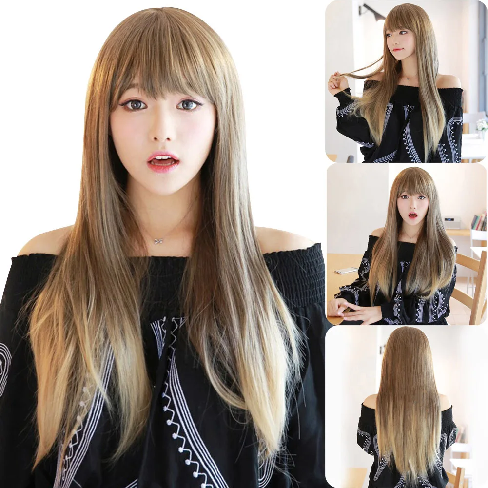 27.5" Long Straight Wigs for Women Ombre Light Blonde Natural Look Synthetic Hair for Cosplay Costume
27.5" Long Straight Wigs for Women Ombre Light Blonde Natural Look Synthetic Hair for Cosplay Costume