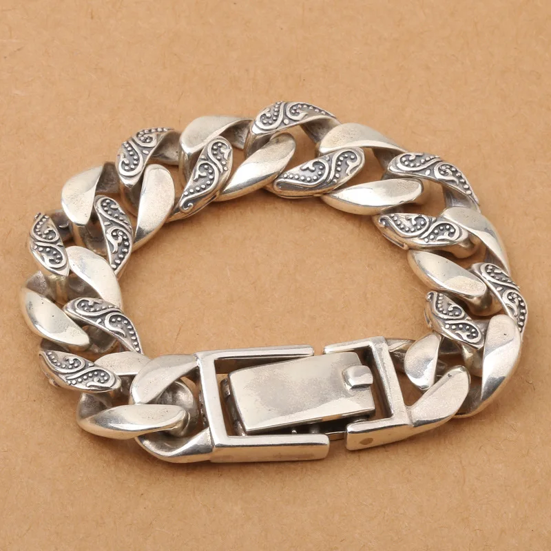 Wholesale S925 Sterling Silver Fashion Retro Thai Silver Men Women Black White Stripes Personality Trend Coarse Bracelet
Wholesale S925 Sterling Silver Fashion Retro Thai Silver Men Women Black White Stripes Personality Trend Coarse Bracelet