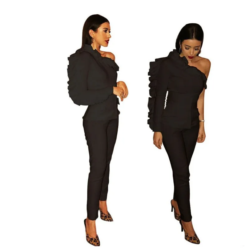 Spring and Autumn Sexy Off-shoulder Suit Wrinkle-removing Casual Fashion 2-piece Suit Female French Female Slim Trousers Suit
Spring and Autumn Sexy Off-shoulder Suit Wrinkle-removing Casual Fashion 2-piece Suit Female French Female Slim Trousers Suit