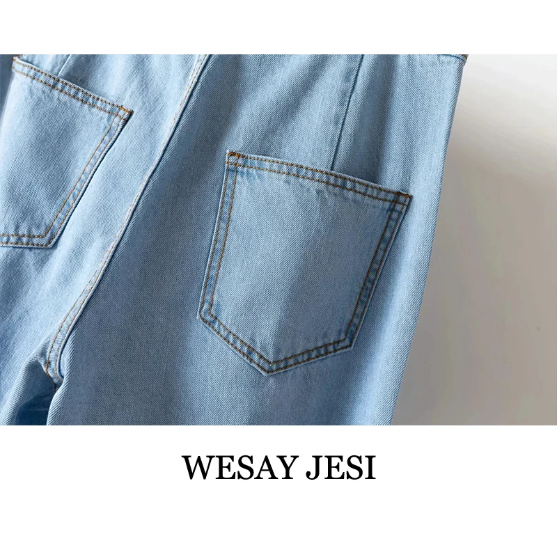 WESAY JESI Summer Women's Pants Fashion Casual Jeans Woman Elastic Waist Wide Leg Denim Pantalones Female Trousers Three Buttons
WESAY JESI Summer Women's Pants Fashion Casual Jeans Woman Elastic Waist Wide Leg Denim Pantalones Female Trousers Three Buttons