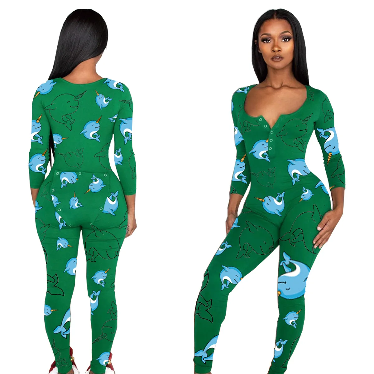 Sexy Women's Pijamas Onesies Women's Button-down Front Functional Buttoned Flap Adults Jumpsuit V-neck Pajamas Femme Sleepwear 
Sexy Women's Pijamas Onesies Women's Button-down Front Functional Buttoned Flap Adults Jumpsuit V-neck Pajamas Femme Sleepwear