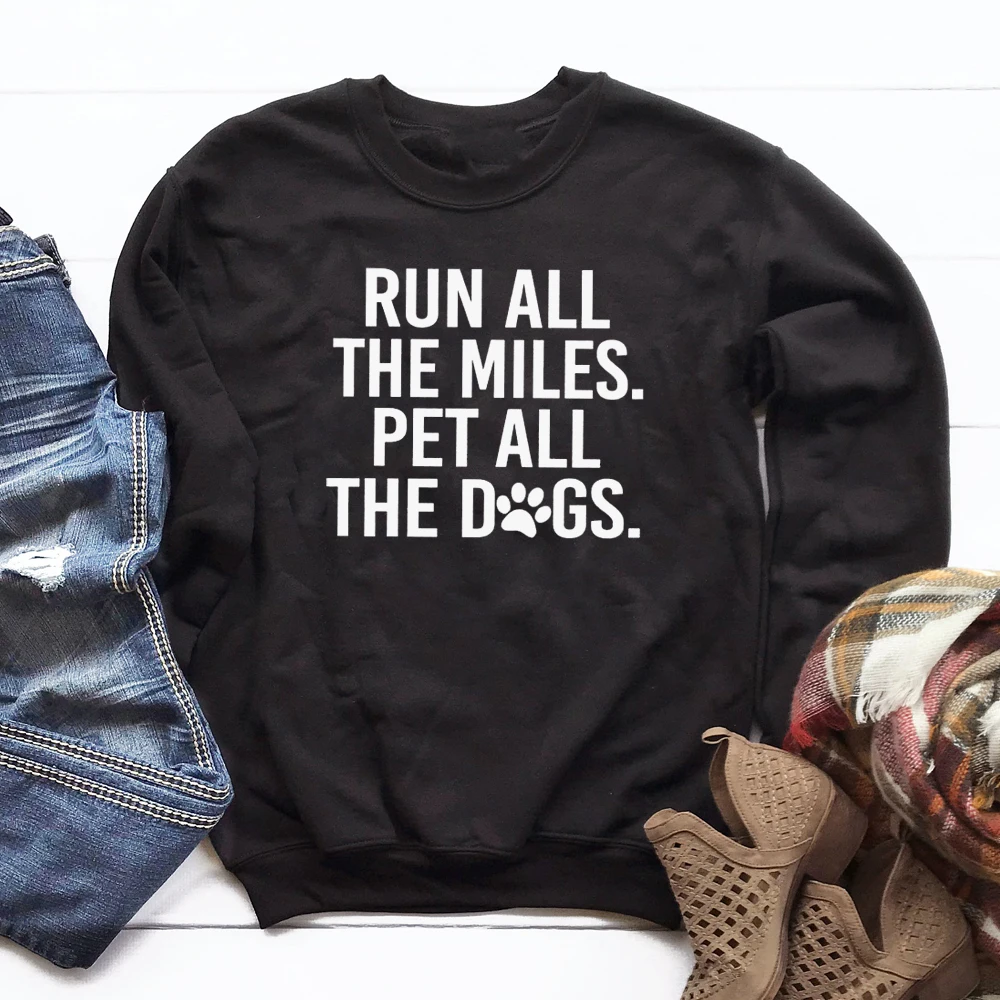 Run All The Miles Pet All The Dogs Sweatshirt Funny 90s Dog Mom Gift Pullovers Casual Women Graphic Running Workout Sweatshirts
Run All The Miles Pet All The Dogs Sweatshirt Funny 90s Dog Mom Gift Pullovers Casual Women Graphic Running Workout Sweatshirts