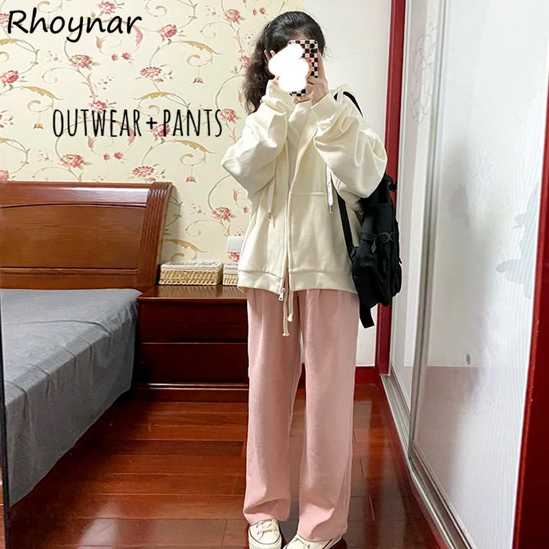 Women Sets Hooded Jacket Wide Leg Trousers Teen Tender Japanese Style All Match Autumn Preppy Lovely Streetwear Casual Daily Ins
Women Sets Hooded Jacket Wide Leg Trousers Teen Tender Japanese Style All Match Autumn Preppy Lovely Streetwear Casual Daily Ins
