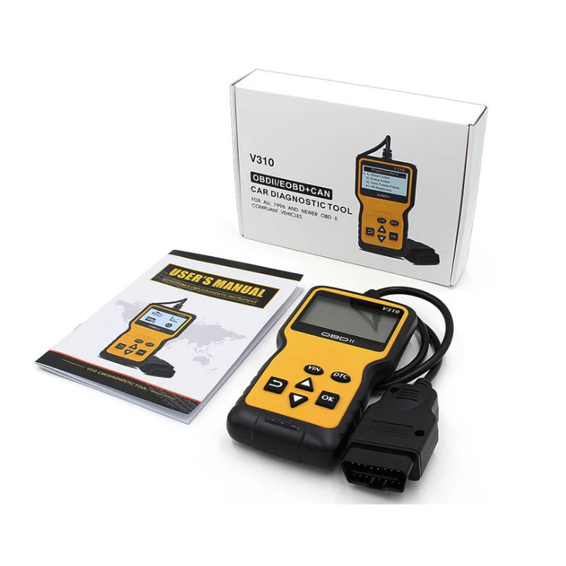 V310 Read/Clear Fault Code Reader Scan Tool V 310 OBDII/EOBD Read DTC OBD 2 OBD2 Car scanner Support Multi-Brands Cars
V310 Read/Clear Fault Code Reader Scan Tool V 310 OBDII/EOBD Read DTC OBD 2 OBD2 Car scanner Support Multi-Brands Cars