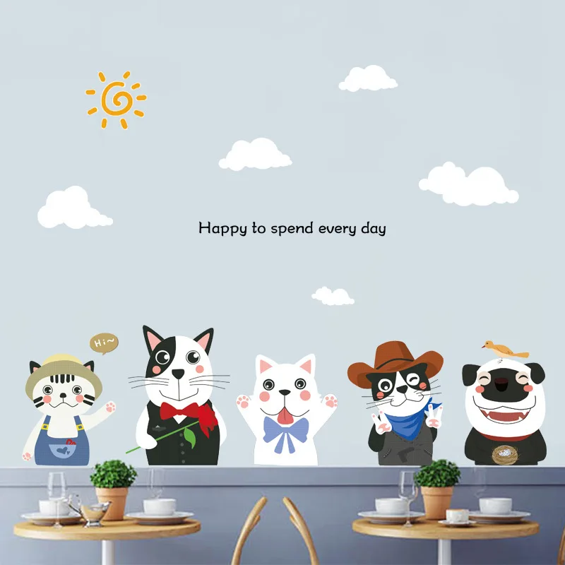 Наклейки на стену с изображением пяти щенков, декор для детской комнаты, спальни, Мультяшные животные, для гостиной, Фоновые наклейки для ст... 
Наклейки на стену с изображением пяти щенков, декор для детской комнаты, спальни, Мультяшные животные, для гостиной, Фоновые наклейки для ст...