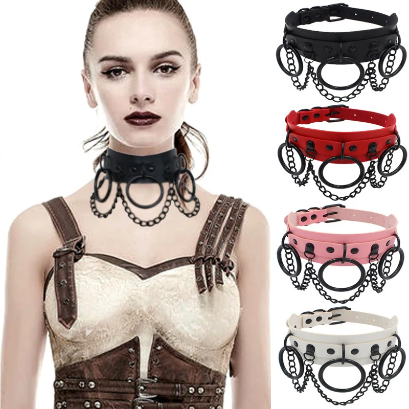 Punk Women Necklace Street Hip Hop Rock Necklace Personality Wild Leather Collar Black Metal Chain Clavicle Chain Harajuku Style
Punk Women Necklace Street Hip Hop Rock Necklace Personality Wild Leather Collar Black Metal Chain Clavicle Chain Harajuku Style