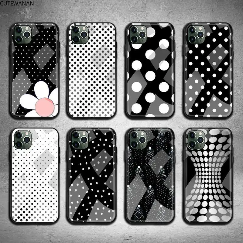 Black and White Polka Dot Phone Case Tempered Glass For iPhone 12 pro max mini 11 Pro XR XS MAX 8 X 7 6S 6 Plus SE 2020 case
Black and White Polka Dot Phone Case Tempered Glass For iPhone 12 pro max mini 11 Pro XR XS MAX 8 X 7 6S 6 Plus SE 2020 case