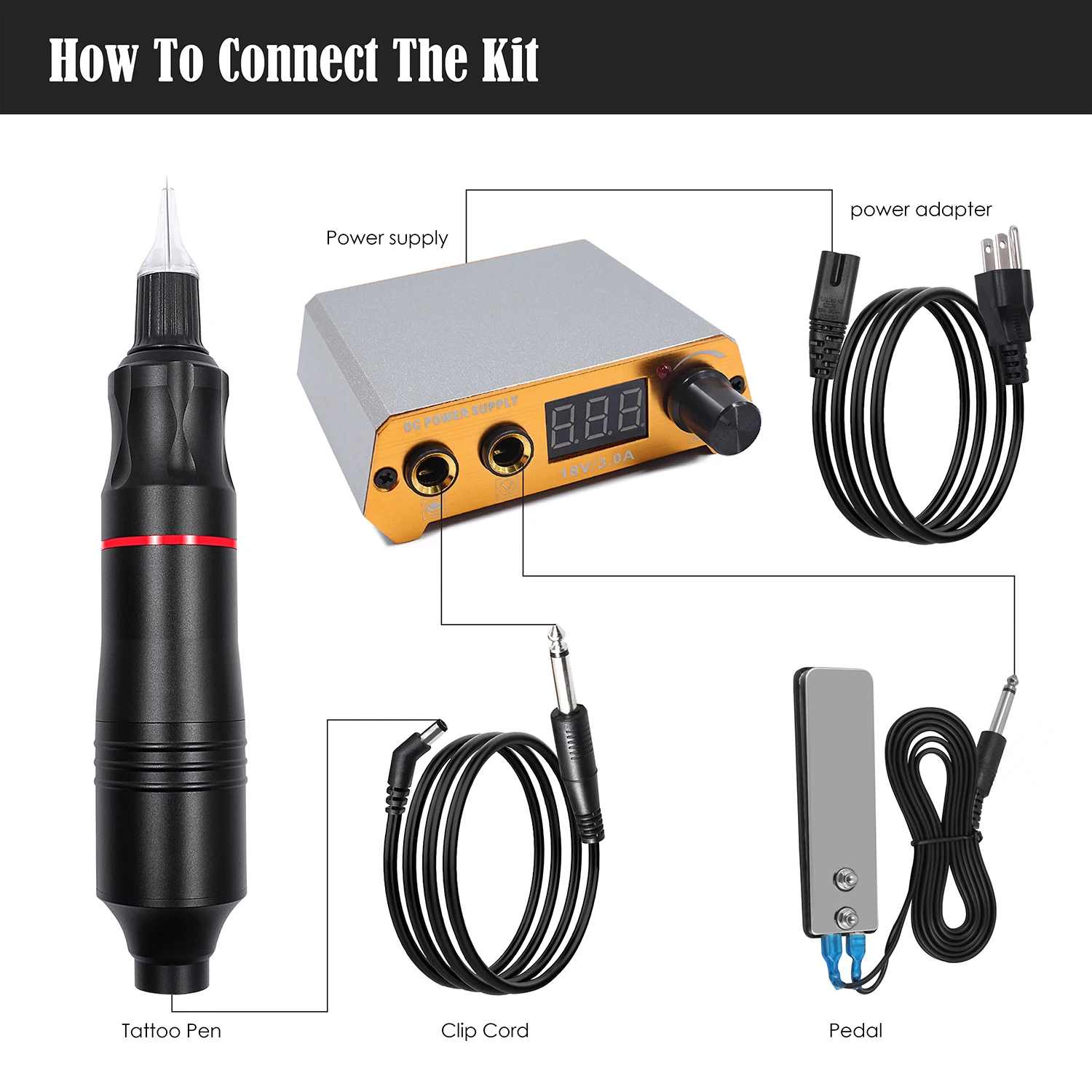 Complete Tattoo Machine Kit Rotary Pen 3A Tattoo Power With Ink Cartridge Needles For Beginger Eyebrow Permanent Makeup Body Art
Complete Tattoo Machine Kit Rotary Pen 3A Tattoo Power With Ink Cartridge Needles For Beginger Eyebrow Permanent Makeup Body Art