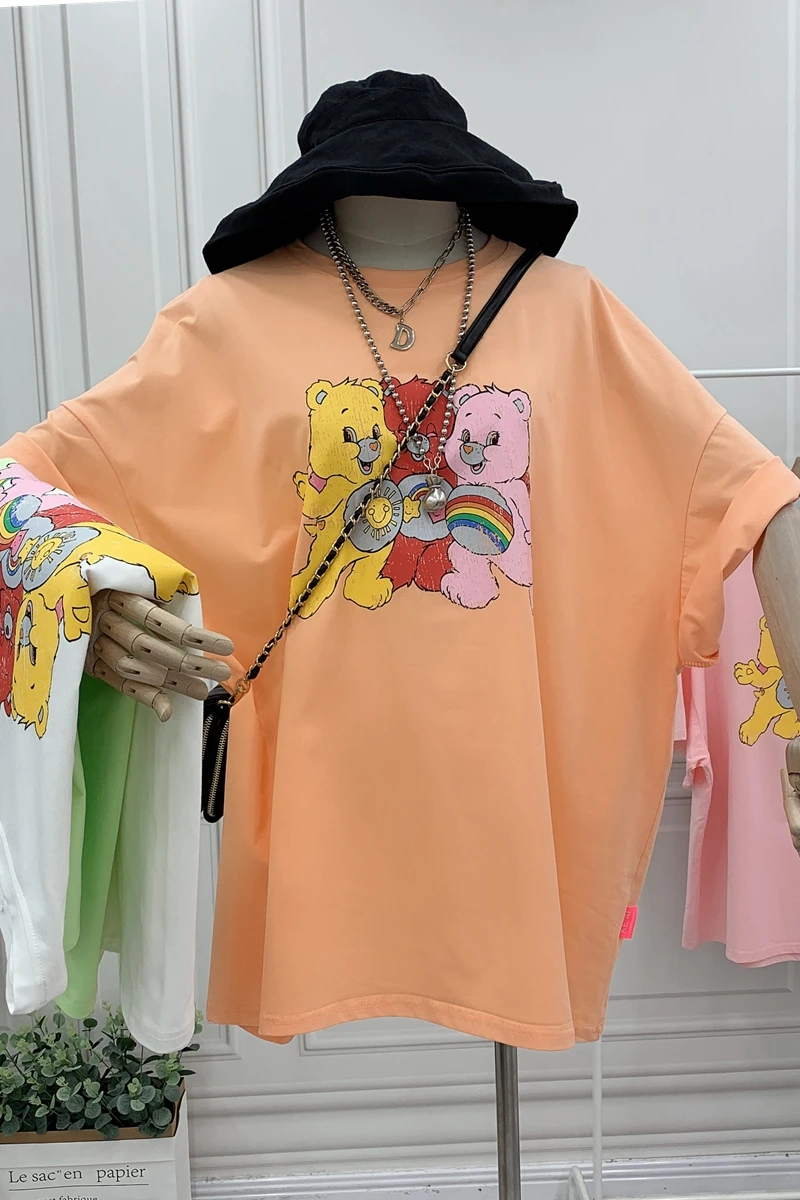 Bear Short-Sleeved T-shirt for Women Plus Loose Mid-Length Cotton Summer Harajuku Woman Tshirts Graphic T Shirts Top
Bear Short-Sleeved T-shirt for Women Plus Loose Mid-Length Cotton Summer Harajuku Woman Tshirts Graphic T Shirts Top