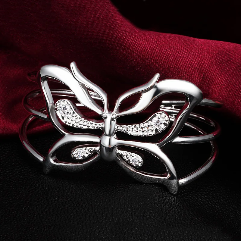 925 Silver Sterling For Women Man Butterfly AAA Zircon Drill Bracelet Bangle Chain Wristband Jewelry 
925 Silver Sterling For Women Man Butterfly AAA Zircon Drill Bracelet Bangle Chain Wristband Jewelry