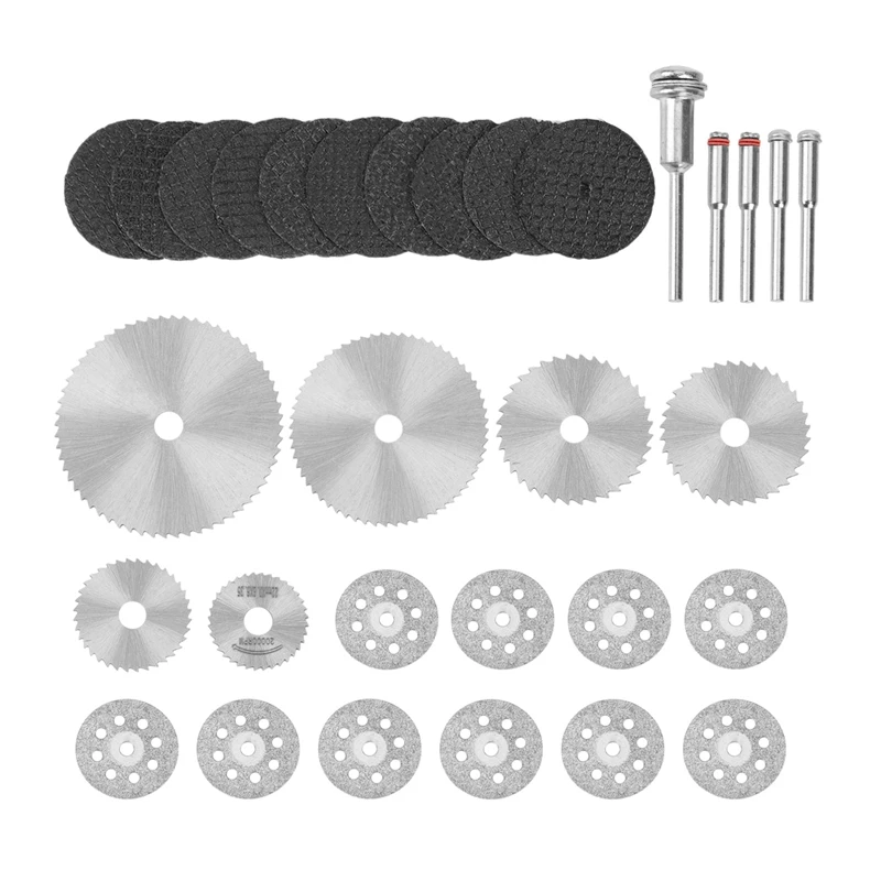 31PCS Mini Circular Saw Blade Set Cutting Wheel Diamond Cutting Blade Metal and Wood Electric Rotary Tool Accessories
31PCS Mini Circular Saw Blade Set Cutting Wheel Diamond Cutting Blade Metal and Wood Electric Rotary Tool Accessories