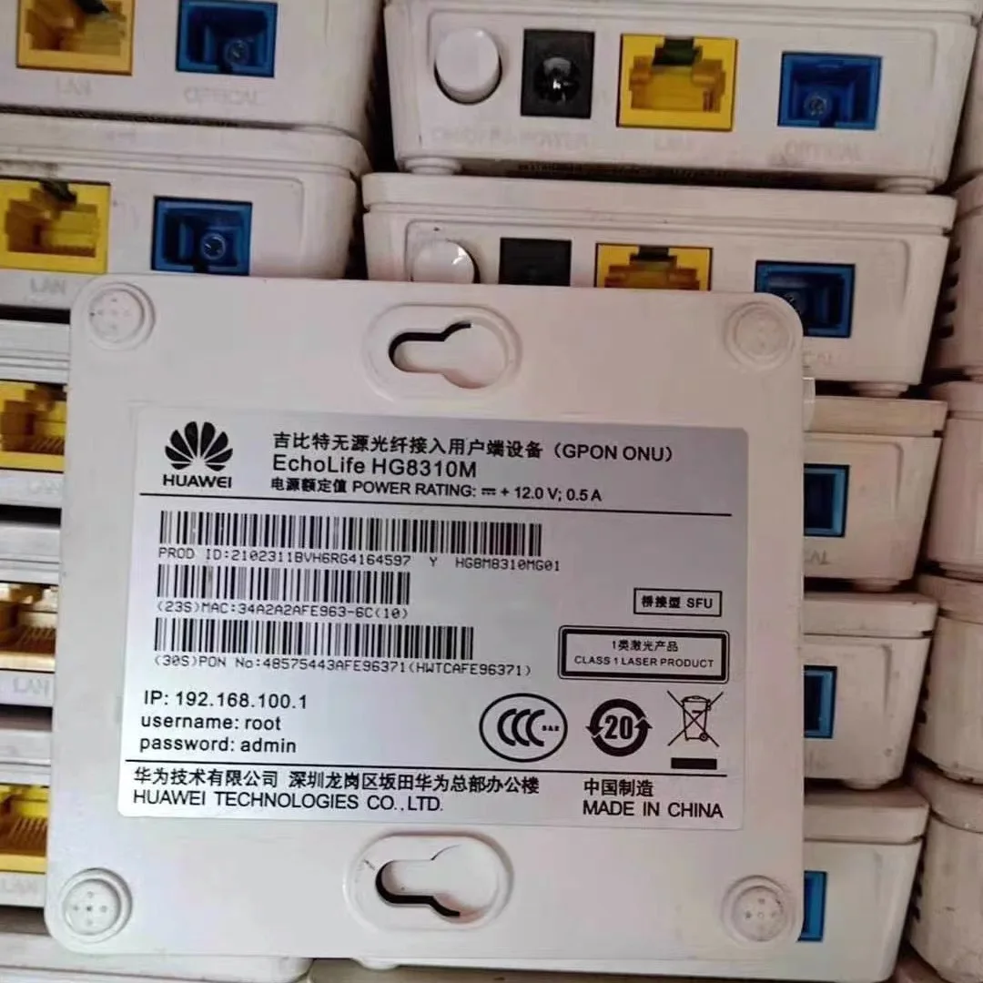 10 шт. б/у модем HG8310M GPON FTTH ONU ONT 1GE LAN прошивка интерфейс английская Бесплатная доставка без коробки
10 шт. б/у модем HG8310M GPON FTTH ONU ONT 1GE LAN прошивка интерфейс английская Бесплатная доставка без коробки