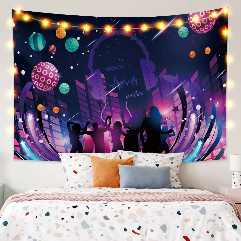 Laeacco Abstract Painting People Sing And Dance Prints Tapestry Purple Tone Wall Art Hangings Modern Home Party Decor Polyester 
Laeacco Abstract Painting People Sing And Dance Prints Tapestry Purple Tone Wall Art Hangings Modern Home Party Decor Polyester