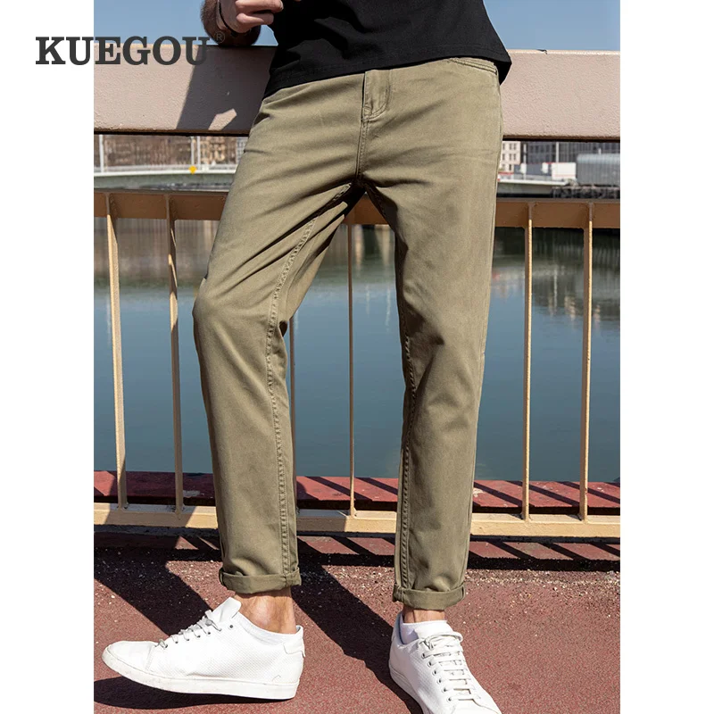 KUEGOU 2022 Spring 100% Cotton Solid Black Casual Pants Men Long Classic Pocket For Male Wear Work Brand Straight Trousers 3022
KUEGOU 2022 Spring 100% Cotton Solid Black Casual Pants Men Long Classic Pocket For Male Wear Work Brand Straight Trousers 3022