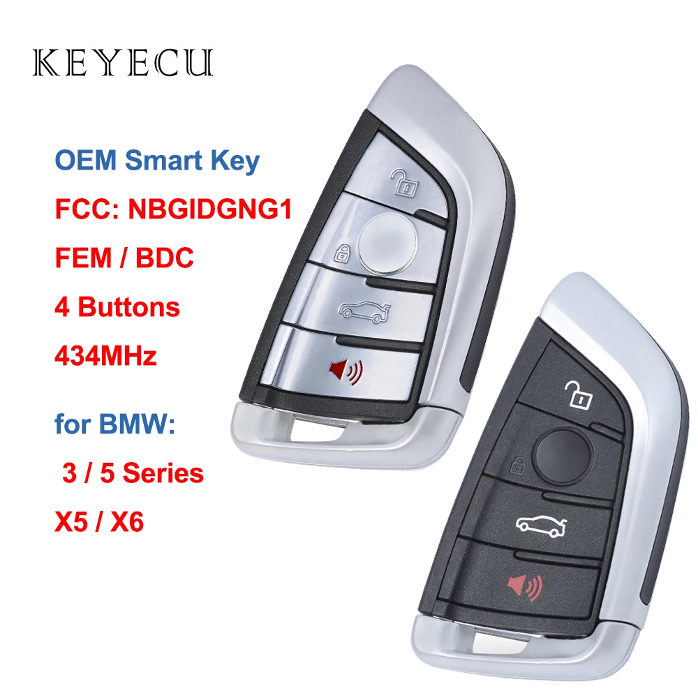 Keyecu OEM Smart Remote Car Key Fob 4 Button 434MHz for BMW 3 5 Series X5 X6 2014 2015 2016 2017 2018 2019 FCCID: NBGIDGNG1
Keyecu OEM Smart Remote Car Key Fob 4 Button 434MHz for BMW 3 5 Series X5 X6 2014 2015 2016 2017 2018 2019 FCCID: NBGIDGNG1