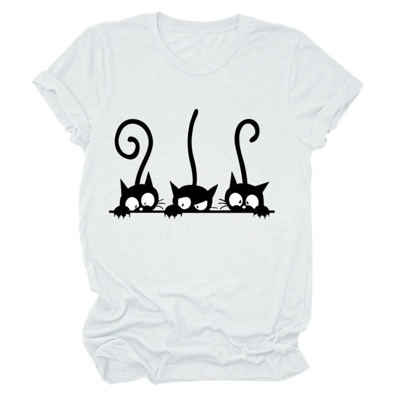 Three Black Cute Cats Print Women T Shirt Short Sleeve O Neck Loose Women Tshirt Ladies Tee Shirt Tops Clothes Camisetas Mujer
Three Black Cute Cats Print Women T Shirt Short Sleeve O Neck Loose Women Tshirt Ladies Tee Shirt Tops Clothes Camisetas Mujer