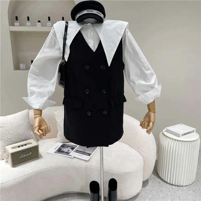 Two Piece Set Women's Spring Summer 2021 Niche Design Fashion Solid Shawl Collar Shirt + Double Breasted Suit Vest Coat
Two Piece Set Women's Spring Summer 2021 Niche Design Fashion Solid Shawl Collar Shirt + Double Breasted Suit Vest Coat
