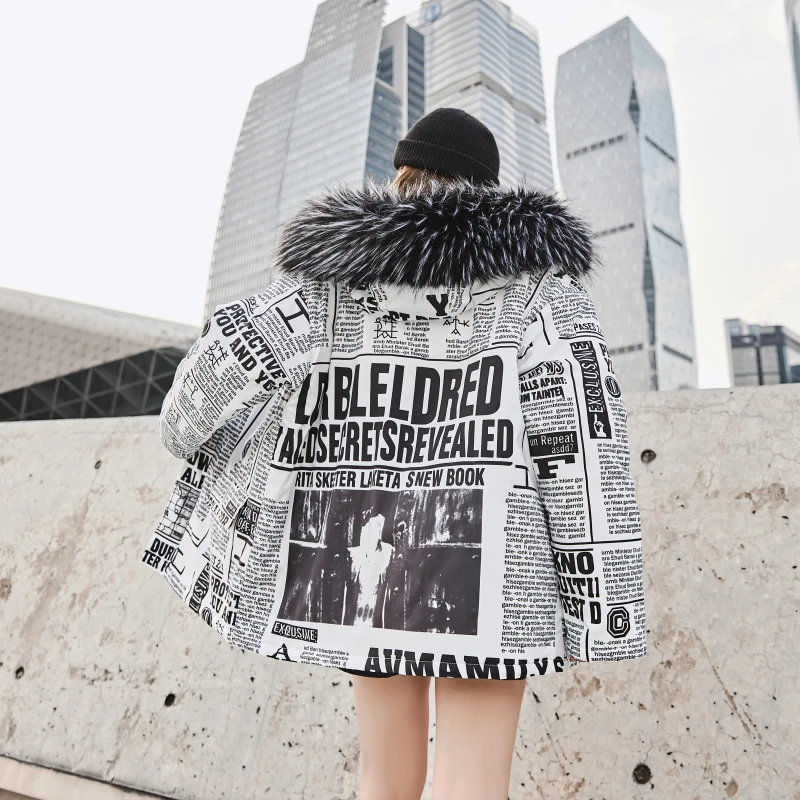 2019 Winter Newspaper Print Jacket Coat Male Thick Cotton-Padded Coats High Quality Male Fashion Clothing
2019 Winter Newspaper Print Jacket Coat Male Thick Cotton-Padded Coats High Quality Male Fashion Clothing