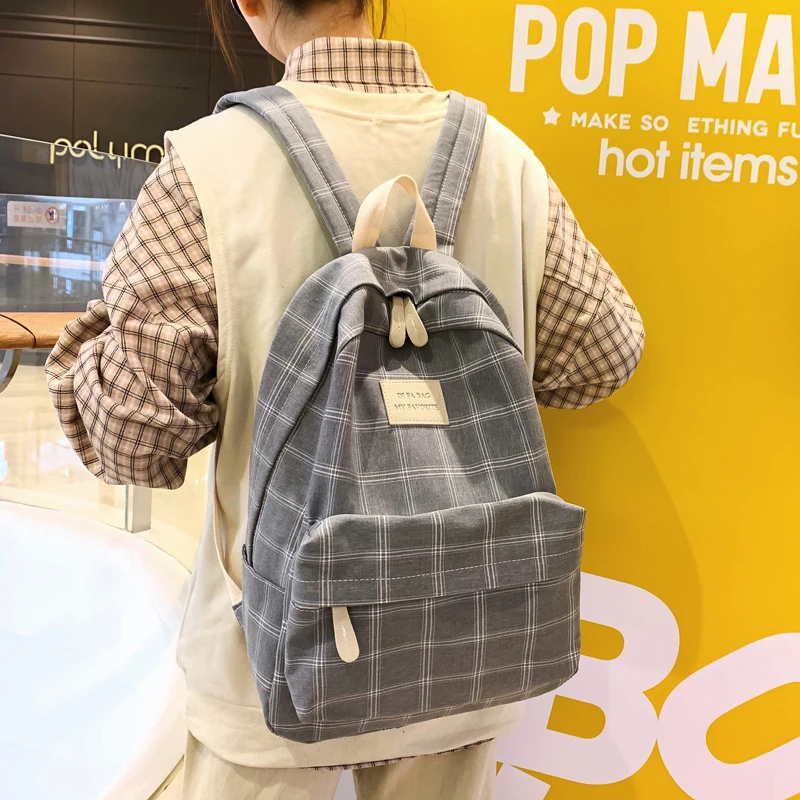 Women's Backpack Plaid Schoolbag Large Capacity Girl Handbags Line Shoulder Bag Fashion Student Bags Casual Black Backpack
Women's Backpack Plaid Schoolbag Large Capacity Girl Handbags Line Shoulder Bag Fashion Student Bags Casual Black Backpack
