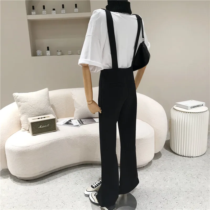 Niche Design Women's Spring 2021 Fashion Slim Strap Wide Leg Jumpsuit Black Rompers 
Niche Design Women's Spring 2021 Fashion Slim Strap Wide Leg Jumpsuit Black Rompers