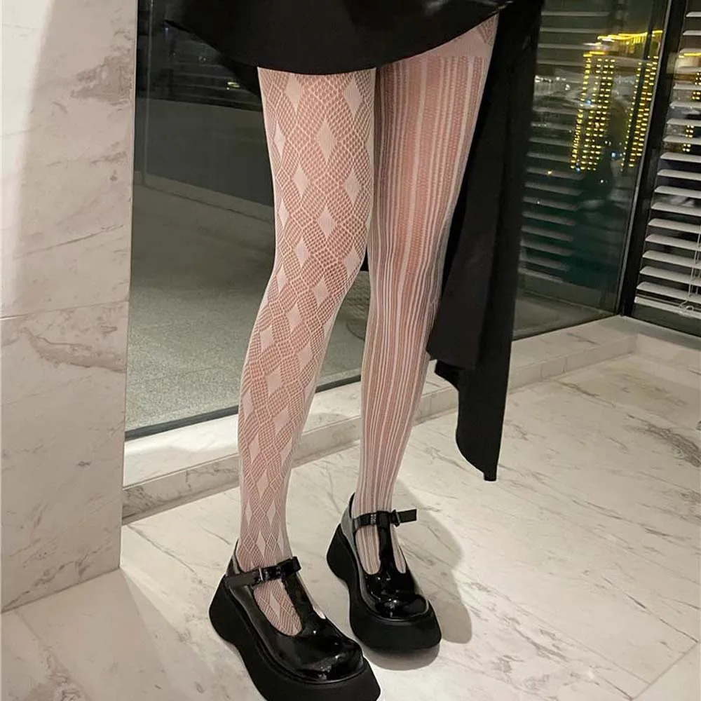 Asymmetry Lace Mesh Stockings Women Transparent Nylon Tights Pantyhose Collant Femme Plaid Hollow Stocking Dress
Asymmetry Lace Mesh Stockings Women Transparent Nylon Tights Pantyhose Collant Femme Plaid Hollow Stocking Dress