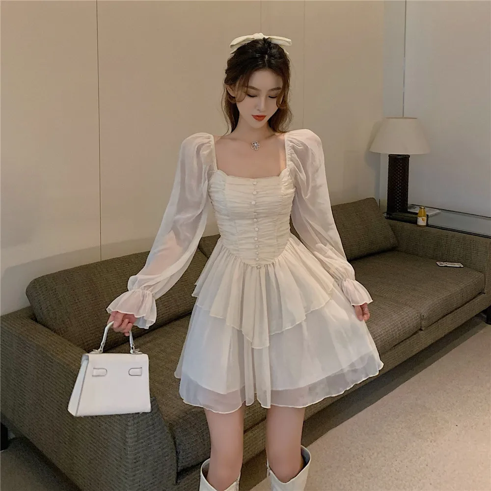2021Light luxury design skirt light mature wind Chiffon slim long sleeve Pleated Dress super fairy temperament dating skirt
2021Light luxury design skirt light mature wind Chiffon slim long sleeve Pleated Dress super fairy temperament dating skirt