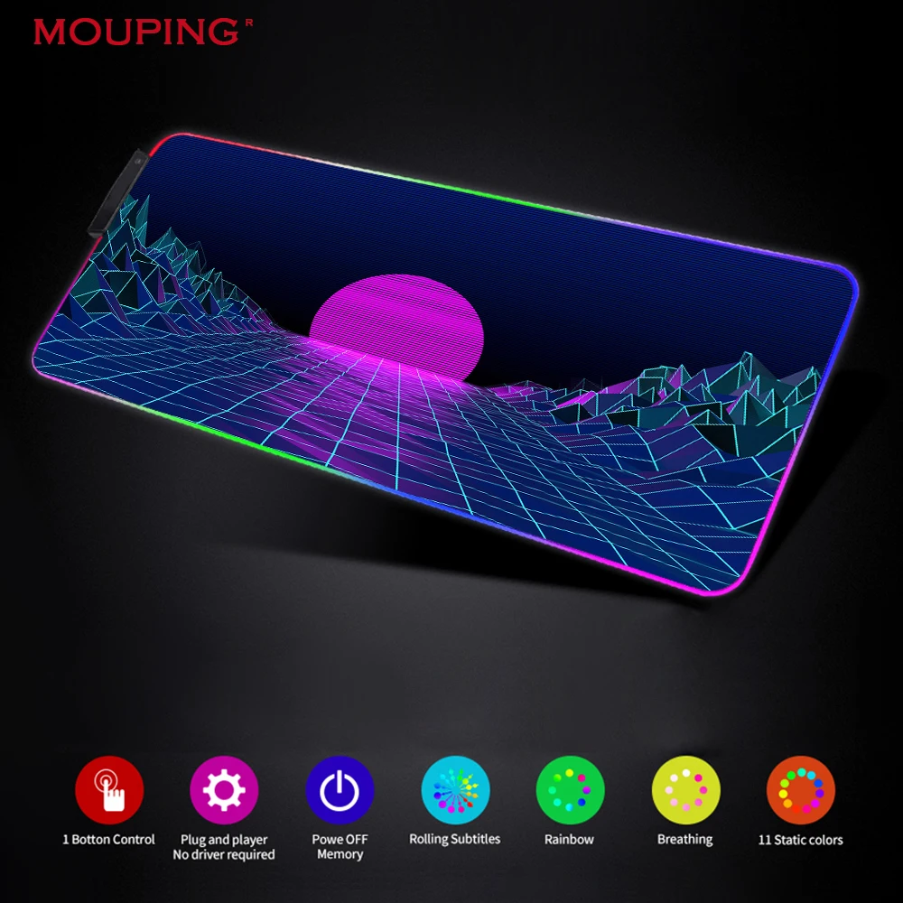 Retrowave Gaming Mouse Pad Rgb Mousepad Large Mat for Laptop LED Lighting Play Mat Anti Slip Carpet Desk Pad Anime DropShipping
Retrowave Gaming Mouse Pad Rgb Mousepad Large Mat for Laptop LED Lighting Play Mat Anti Slip Carpet Desk Pad Anime DropShipping