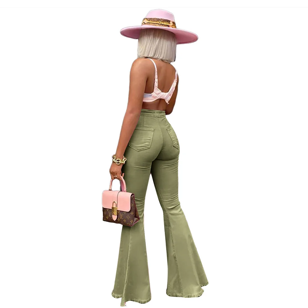 Candy Color High Waisted Hole Flare Bell Bottom Pants for Women Elastic Hight Slim Fit Trouser Spring Summer Plus Size Pantalon
Candy Color High Waisted Hole Flare Bell Bottom Pants for Women Elastic Hight Slim Fit Trouser Spring Summer Plus Size Pantalon